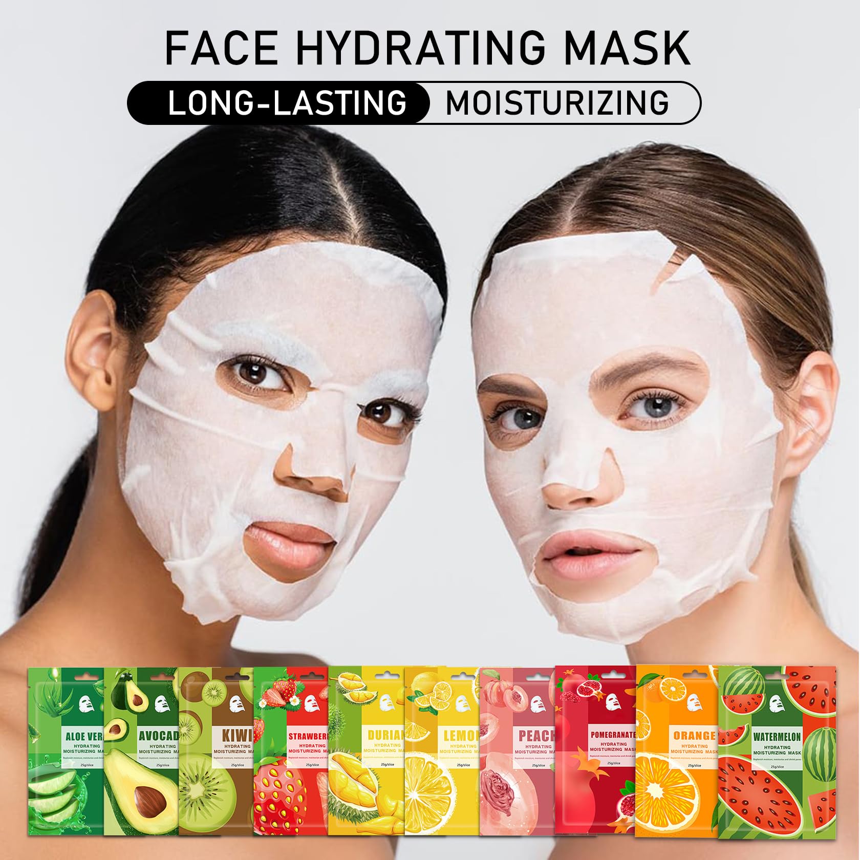 Face Masks Skincare,Hydrating Sheet Masks,Collagen Night Wrapping Mask,Facial Mask for Men&Women,with Collagen Essence and Fruit Extracts,Nourishing and Moisturizing for All Skin Types 10 Pack B7
