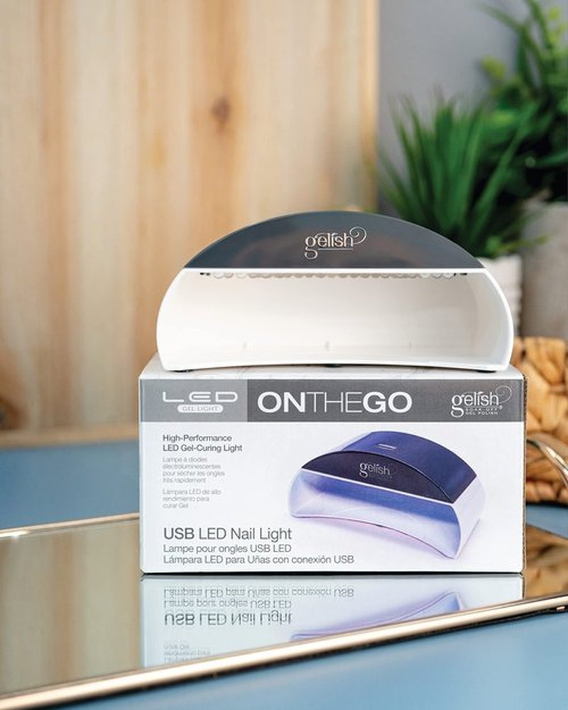 Gelish MINI On The Go LED Light for Gel Nails – Portable LED Nail Lamp for Manicure & Pedicure, 45-Second Curing, USB Powered, Lightweight, Professional Quality Gel Nail Light