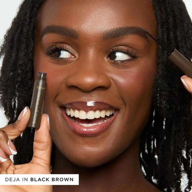 tarte busy gal tinted brow gel – 3-in-1 Waterproof Longwear Eyebrow Gel to Shape, Tint & Set Brows, Infused with Vitamin E, Vegan & Cruelty-Free, full size, med brown
