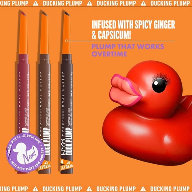 NYX Professional Makeup Duck Plump Lip Liner - Matte Pencil for Long-Lasting 10HR Wear | Pink