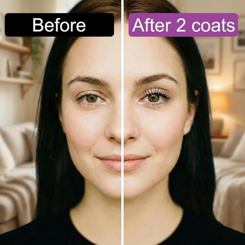 Iron Wand Mascara - 5D Curling Waterproof Mascara with Washable Metal Wand | Black, Long-Lasting Volume & Length