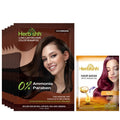 Herbishh Travel Pack Hair Dye Color Shampoo in Sachet + 1pc Argan Hair Mask Sachet (Dark brown, 5 sachets)
