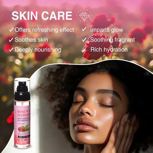 Orientdreads Moisturizing Rose Water and Peppermint Hair Scalp Refresher with Castor Oil for Locs and Dreadlocks - Natural Loc Care and Maintenance (3.4oz)