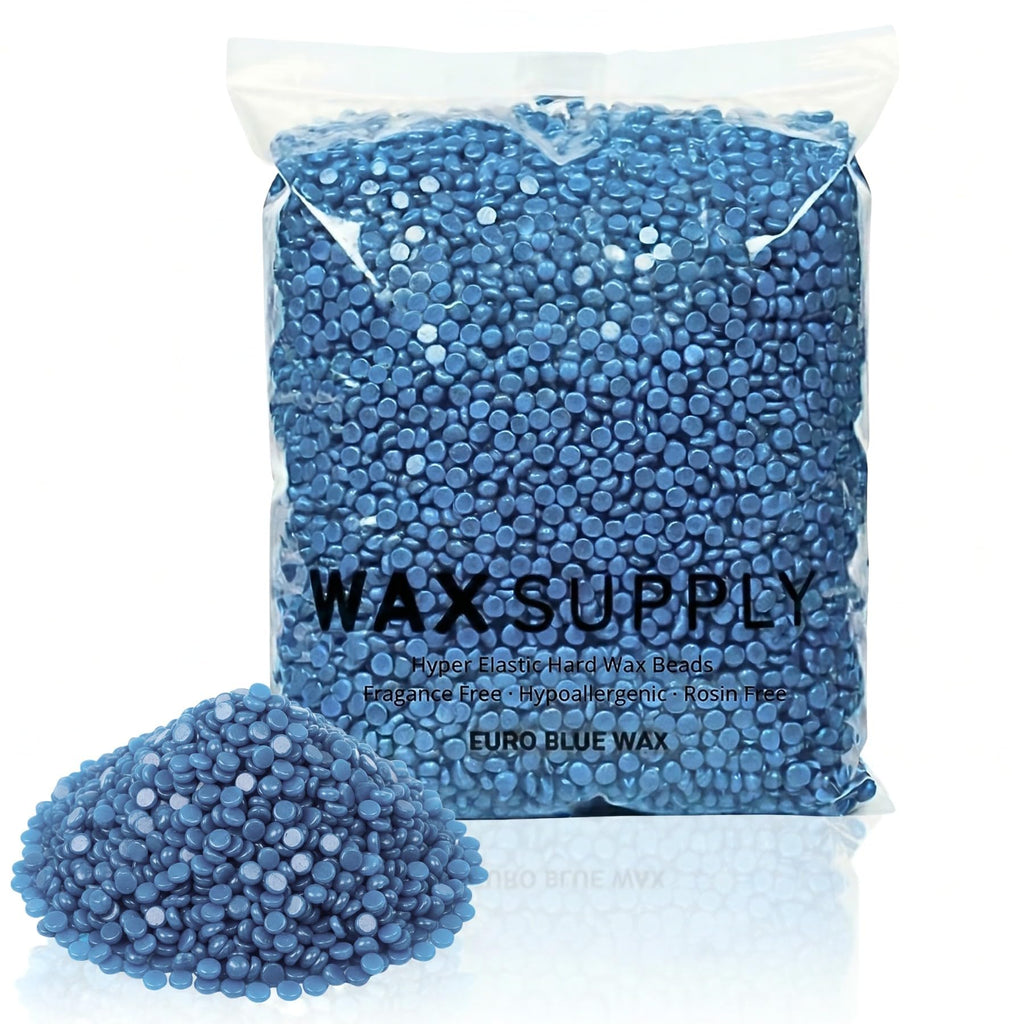 Euro Blue Hard Wax Beads – Professional Stripless Blue Wax, Rosin-Free, Strong Grip & Balanced Elasticity – All-Purpose Salon Formula for Coarse Hair & Full Body Waxing – Unscented (2.2 lb (1 bag))
