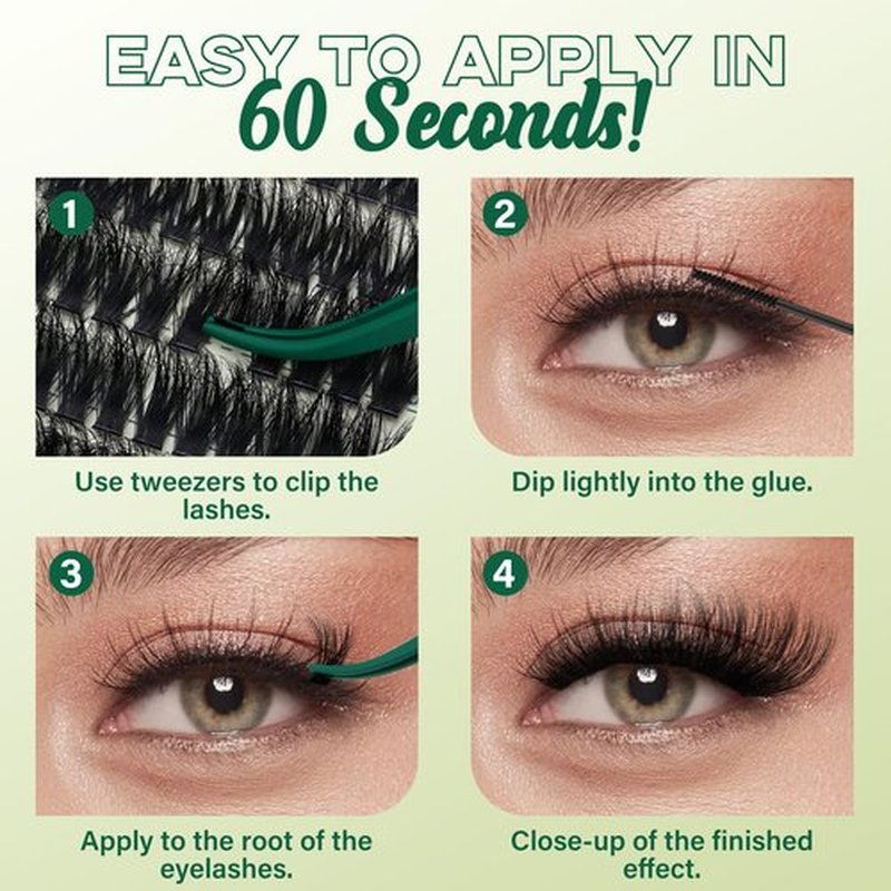 KEYYOULASH Lash Clusters 3D Effect Eyelash Clusters 280pcs 80D D Curl 9-18MIX Individual Lashes Wispy False Lashes Volume Cluster Eyelash Extensions Natural Soft DIY Lash Extension(80D，Zzlj-4)