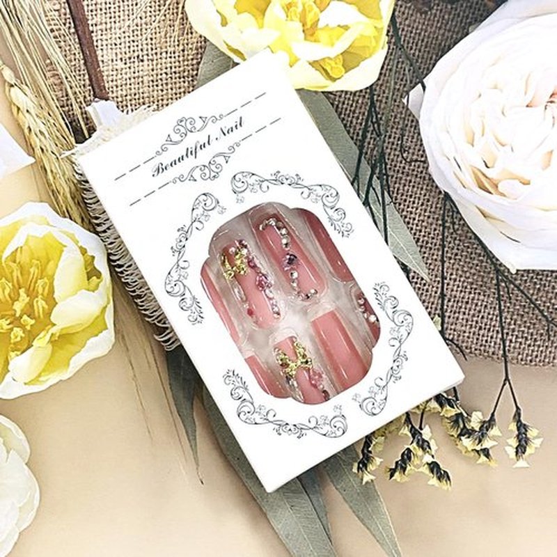 FIEONCIY Press on Nails Long Coffin Shaped Acrylic Glossy Full Cover Long Square French False Nails with Designs Artificial Extra Long Fake Nails with Charms Glue ons Fingernails for Women(XL10518)