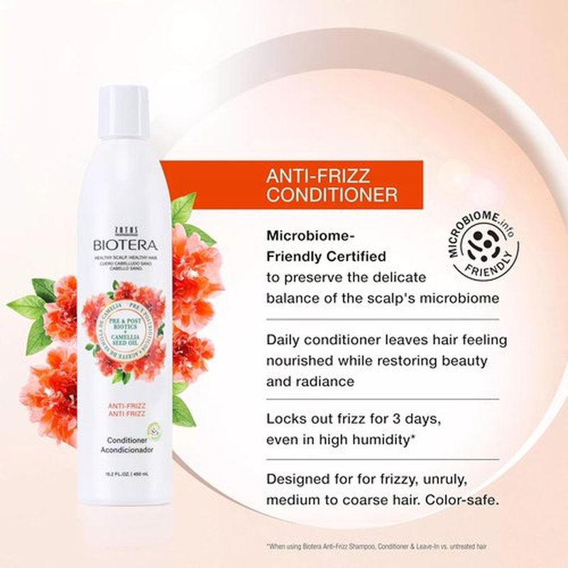 Biotera Anti Frizz Smoothing Conditioner - Control Frizz & Smooth Unruly Hair | Vegan, Paraben-Free, Color-Safe