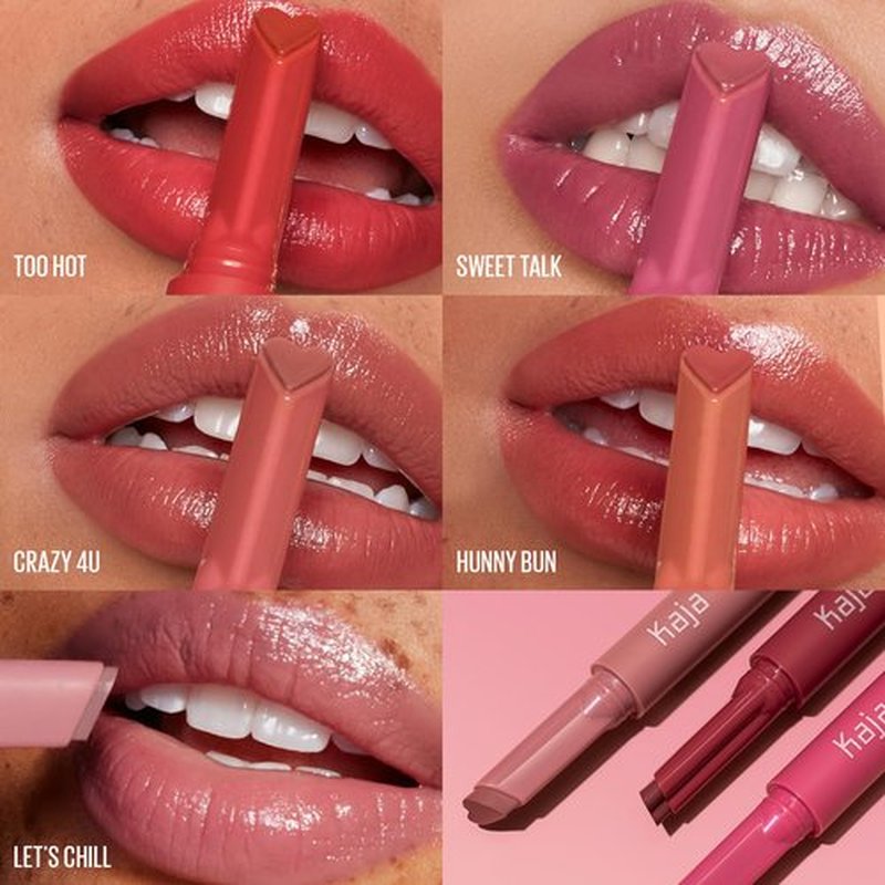 Kaja Lip Gloss - Heart Melter | High-shine, Glossy Finish, Moisturize, 07 Let's Chill, 0.04 Oz