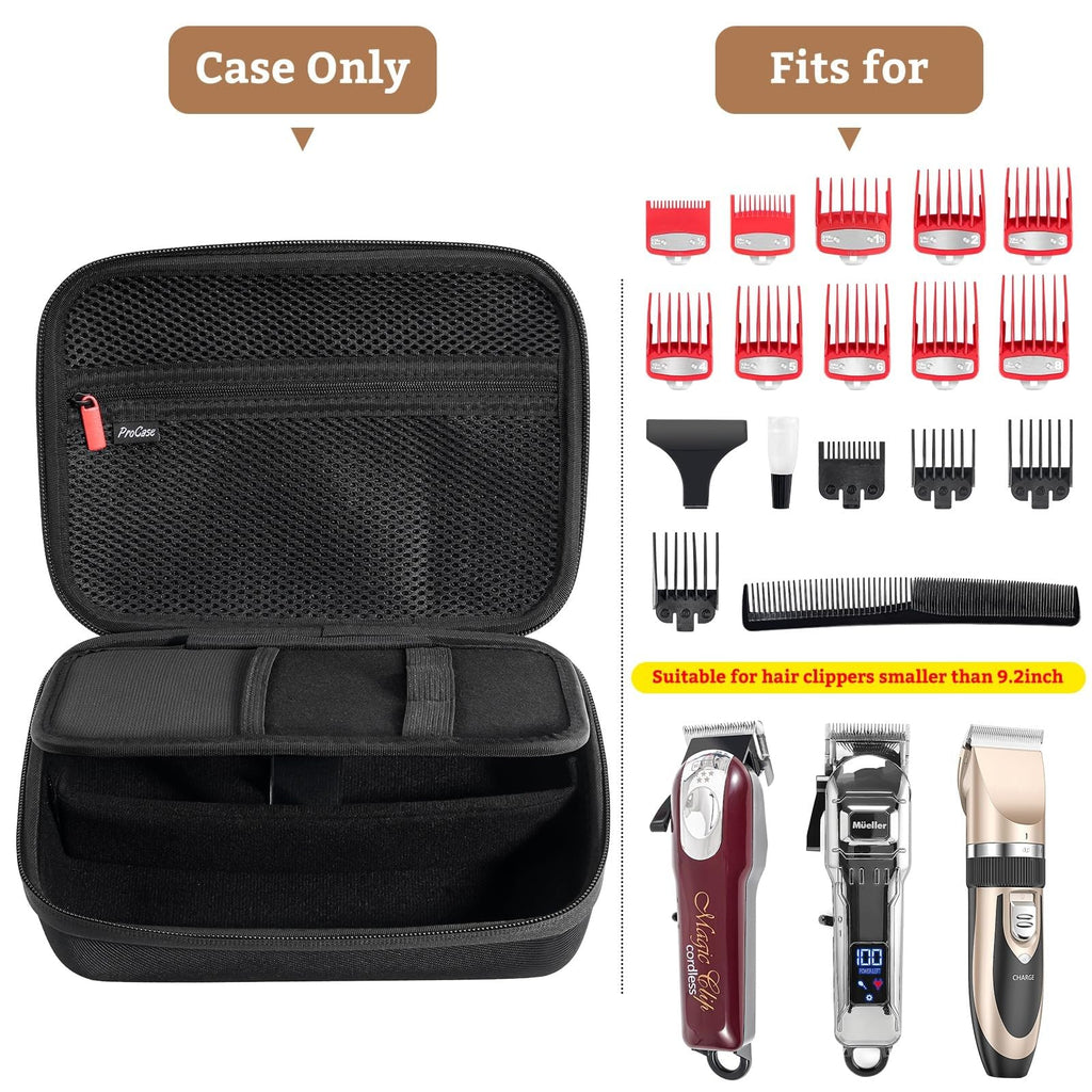 ProCase Hard Travel Case for Hair Clippers, Hair Cutting Barber Supplies Holder, Trimmer Organizer Storage Bag for Hatteker/Oneisal/Wahl 6Star/Andis Men Razor Guard Grooming Kits