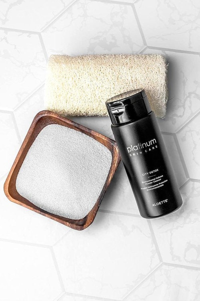 Aloette City Detox Charcoal Infused Powder Cleanser - Sulfate & Cruelty Free, 1.7 Fl Oz