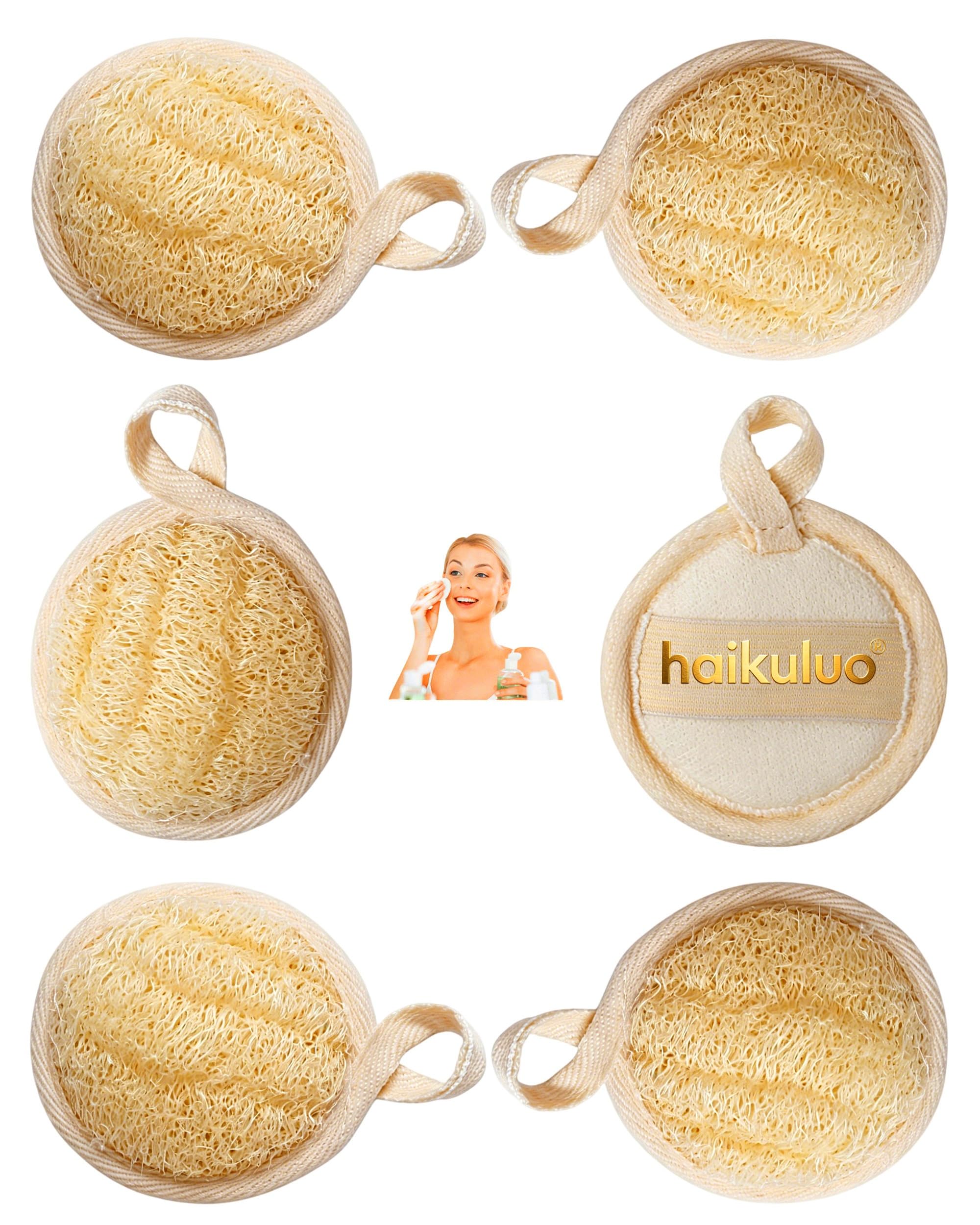 haikuluo Natural Loofah face Scrubber Pads, 6 Pack