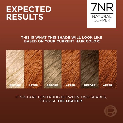 L’Oreal Paris Excellence Universal Nudes Permanent Hair Color, Ammonia Free Hair Dye for Gray Hair Coverage, 7NR Natural Copper, 1 Hair Dye Kit