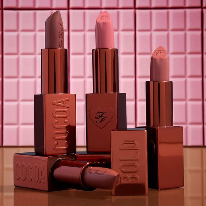 Too Faced Cocoa Bold Lipstick | Creamy, Nude Lipstick Shades with Demi-Matte Finish, 0.11 Ounce, Chocolate Strawberry