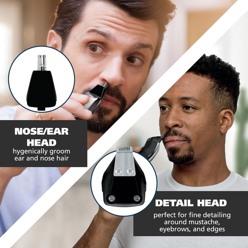 Wahl Groomsman Pro Beard Trimmer - Rechargeable Cordless with 3 Attachments for Beard, Nose & Ear Hair - Model 5617