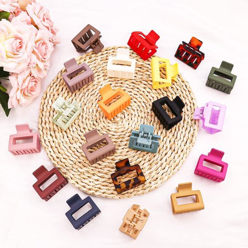20 PCS Matte Hair Clips: 2 Inch Rectangle Non-Slip Clamps for All Hair Types - Strong Hold, Cute Colors for Women & Girls
