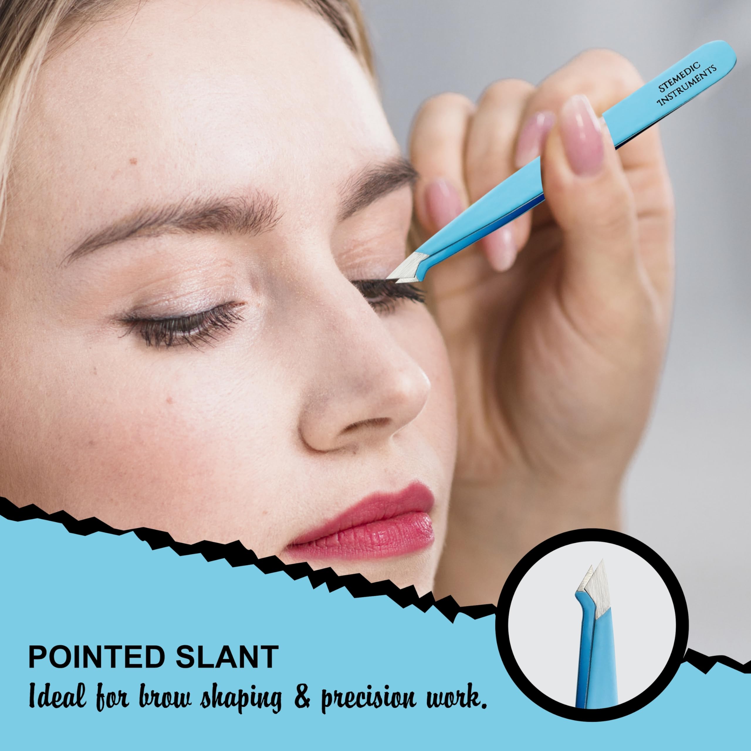 Eyebrow Tweezers Set- Professional Multicolor Tweezers for Women & Men – High Precision Tweezer Set for Facial Hair, Eyebrow Grooming, Ingrown Hair & Splinter Removal with Travel Case
