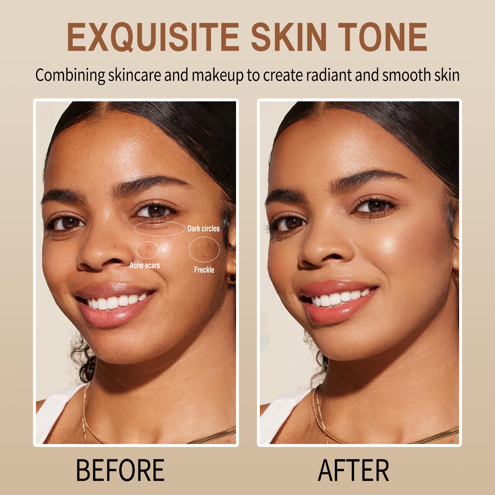 2 Pcs Beauty Balm Serum Boosted Skin Tint, Hydrating Concealer Stick, Lightweight Solid Tinted, Moisturizer Contour Stick Foundation for Women, Natural & Flawless Finish（#3）