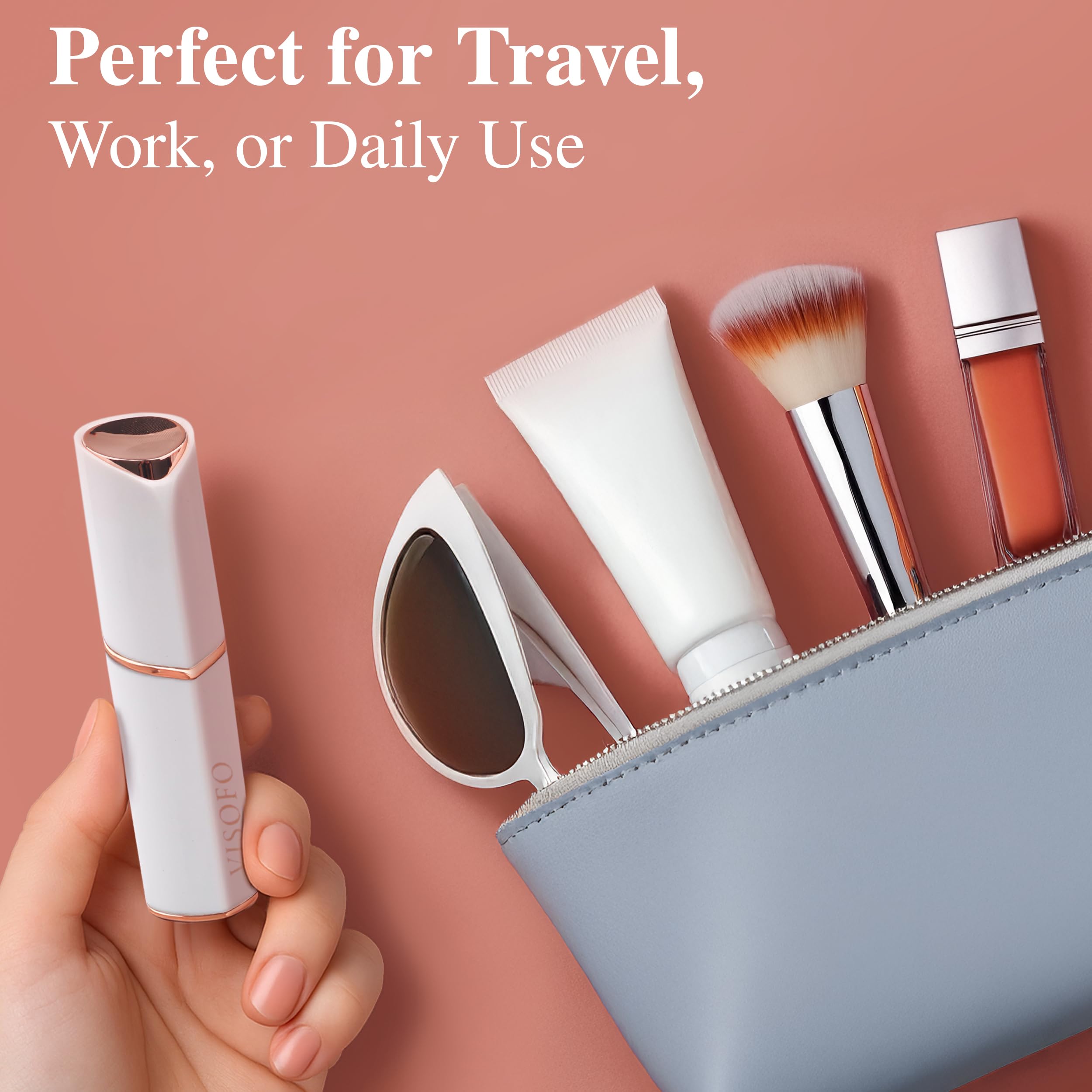 VISOFO Facial Hair Removal for Women | Gen3 Upper Lip Mustache Remover Device Face Shaver Woman Chin Peach Fuzz Electric Trimmer Dermaplane Female Razor Ladies Tweezers Lady Epilator Girls