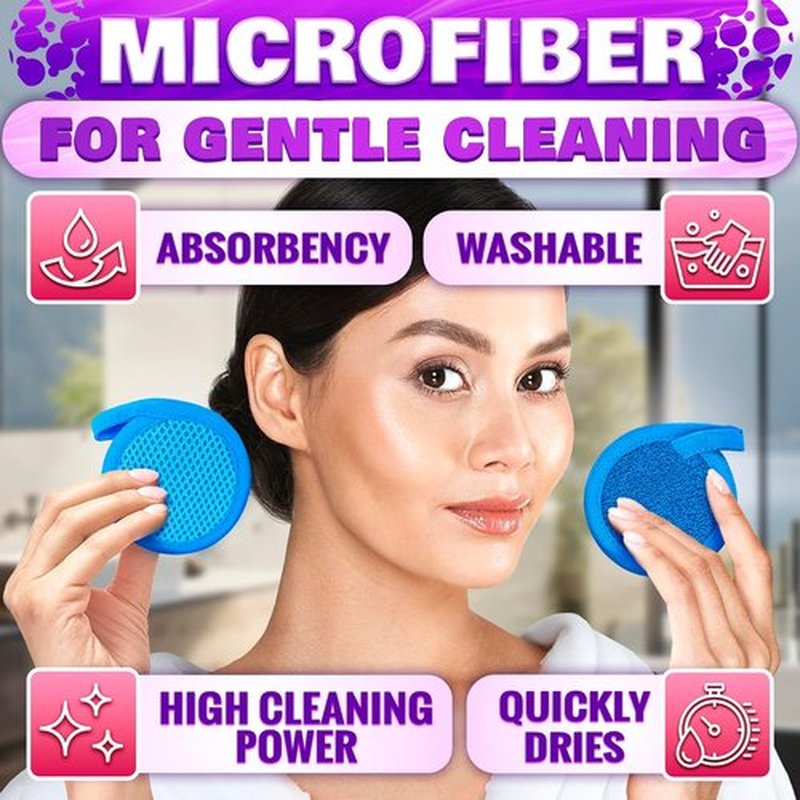 Skiennix 2-in-1 Face Scrub Pads - Reusable Microfiber Makeup Remover Cloths | 3 Pcs for Eyes, Lips & Neck