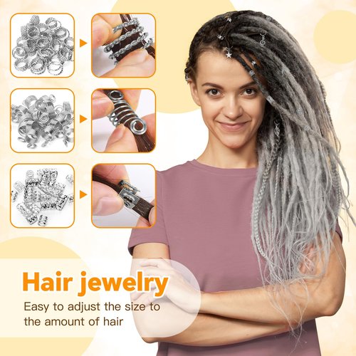 Hair Jewelry for Women Braids, 275 Pcs Braid Jewelry Accessories Metal Gold Loc Clips for Hair Dreadlocks Hairs Rings for Braids Cuffs Clips Hairs Dreadlock Decorations for Women Unisex