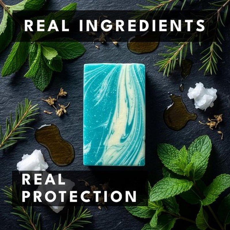 Cold-Process Soap - Peppermint & Tea Tree | Odor-Fighting, Skin-Friendly | 100% Natural, Handmade in Arizona