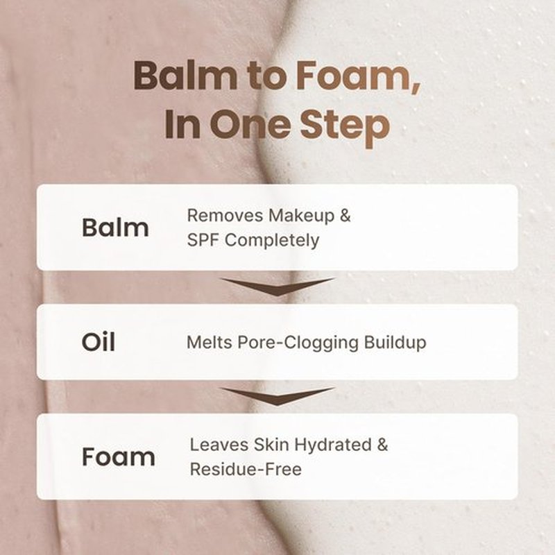 PODL Balm to Foam Cleanser - Deep Cleansing Makeup & Sunscreen Remover | Exfoliating Vegan Skincare | 4.39 fl oz