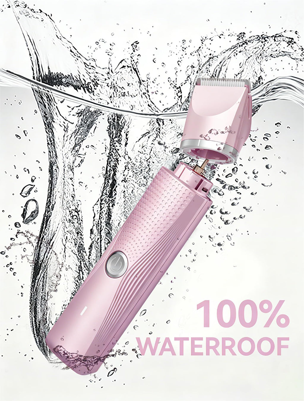 Unibono Pubic Hair Trimmer Women - Waterproof Bikini Trimmer, Rechargeable 3-in-1 Electric Razor, Personal Trimmer Groomer for Body Hair, Cordless Lady Shaver for Legs, Underarms, Face (Cold Pink)