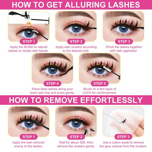 Fowendia Lash Clusters Kit California Sunset 8-18mm Manga Eyelash Clusters DIY Lash Extension Kit Waterproof Wispy Anime Lashes Clusters Ultra-Thin 0.3mm Individual Cluster Eyelash Extensions Kit