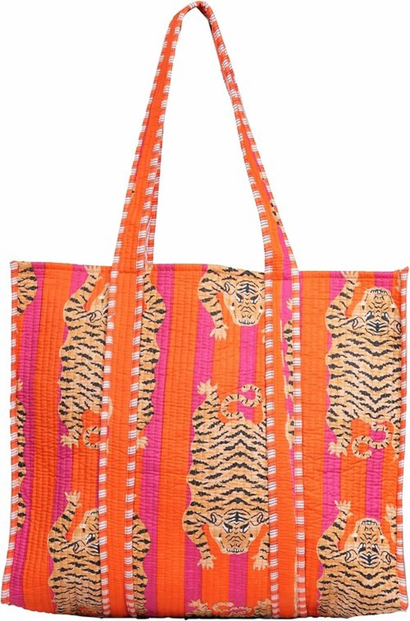 INDACORIFY Cotton Printed Tote Bag - Handmade Ethnic Design for Women | Versatile Daily Use Shopping Bag