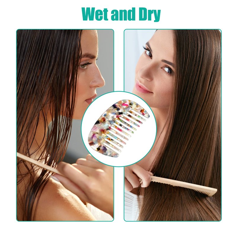 VOCOSTE Mini Hair Comb Wide Tooth, Anti-Static Pocket Size Comb for Thick, Curly Hair, Hair Care, Detangling Comb, for Wet and Dry, Multicolor