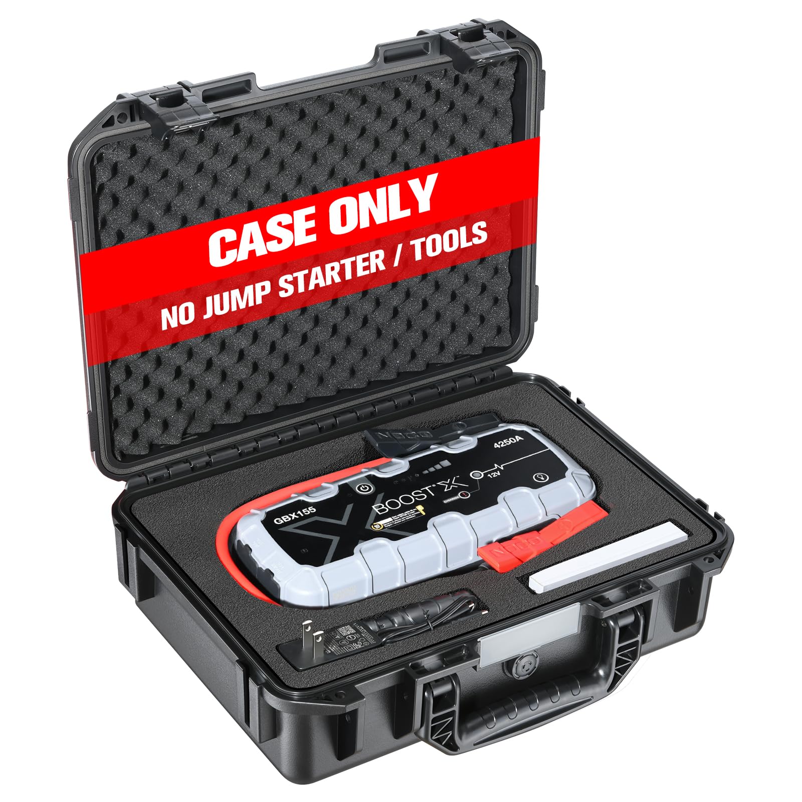 Case for NOCO Boost X GBX155 GB150 Waterproof Hard Protective Box for 4250A/3000A Carrying Storage Case for 12V Power Bank,Car Charger &Accessories (𝗖𝗮𝘀𝗲 𝗢𝗻𝗹𝘆, Not including other accessories)