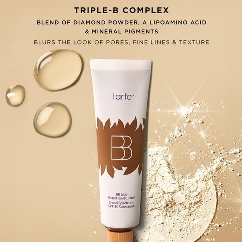 tarte BB blur tinted moisturizer Broad Spectrum SPF 30 – Medium Buildable Coverage with Natural Lightweight Matte Finish, Vegan & Cruelty-Free, full size, fair-light