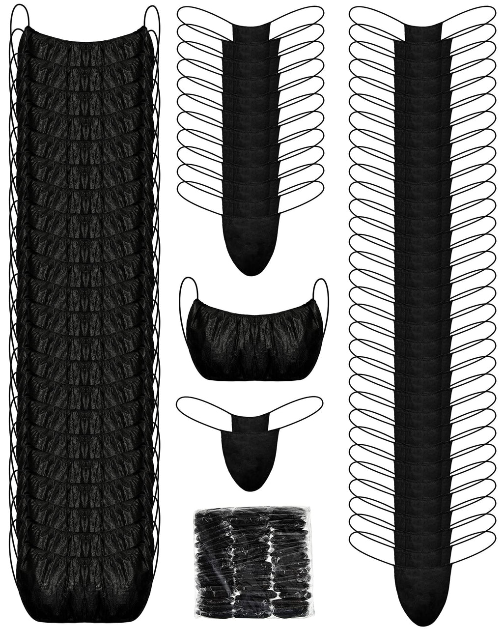 75 Packs Disposable Bra and Panties Sets for Women, 25 Pas Disposable Bra Spa Top Underwear, 50 Pcs Thongs Bikini Panties, Spray Tanning Wraps, Individually Wrapped, Black