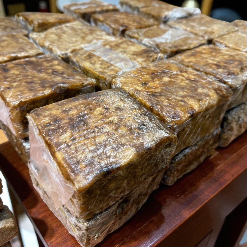 Traditional African Black Soap, Raw Organic Natural Soap Bar, 1 Pound, Handmade in Ghana with Palm Kernel Oil, Cocoa Pod Ash for Face, Body, Hair Care