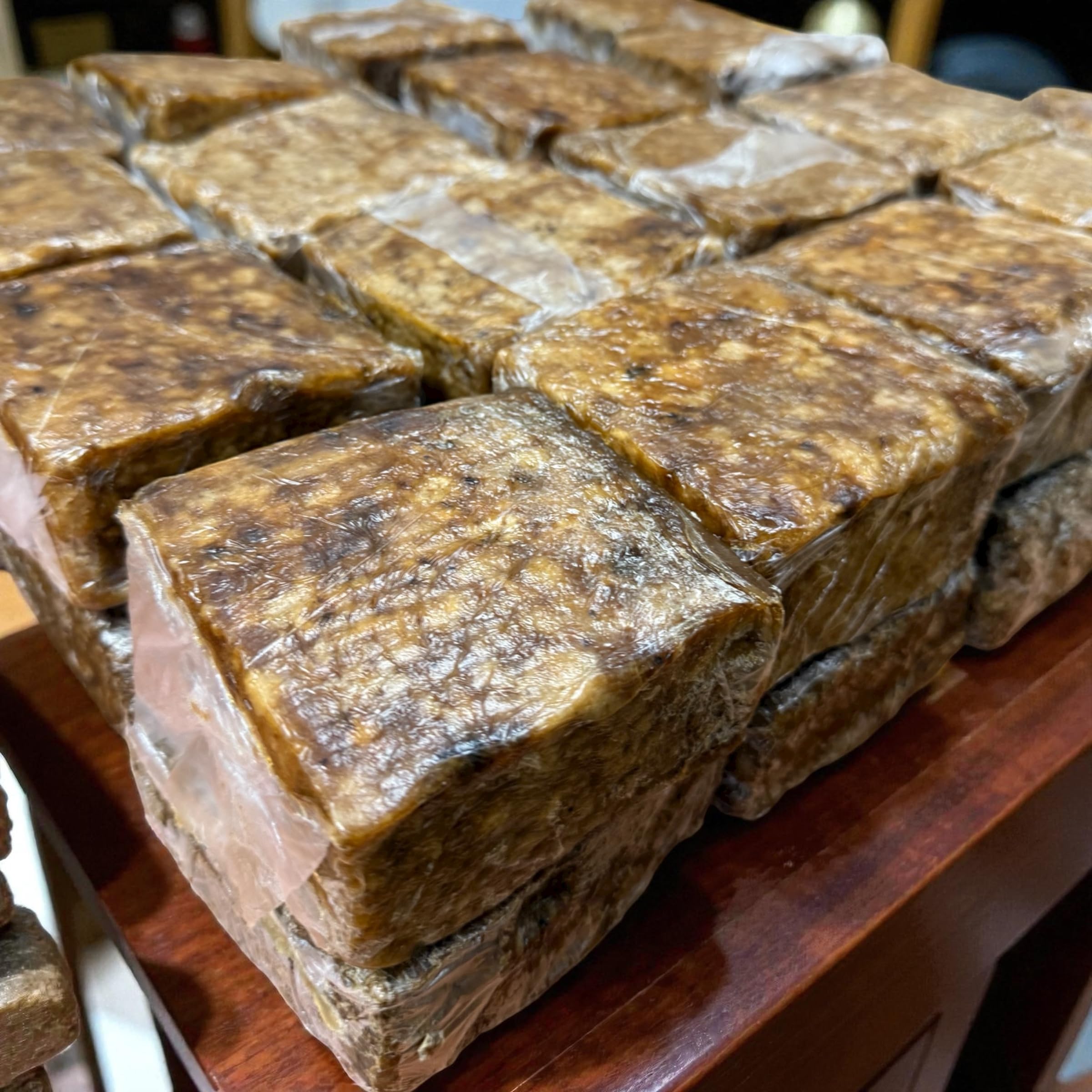 Traditional African Black Soap, Raw Organic Natural Soap Bar, 1 Pound, Handmade in Ghana with Palm Kernel Oil, Cocoa Pod Ash for Face, Body, Hair Care