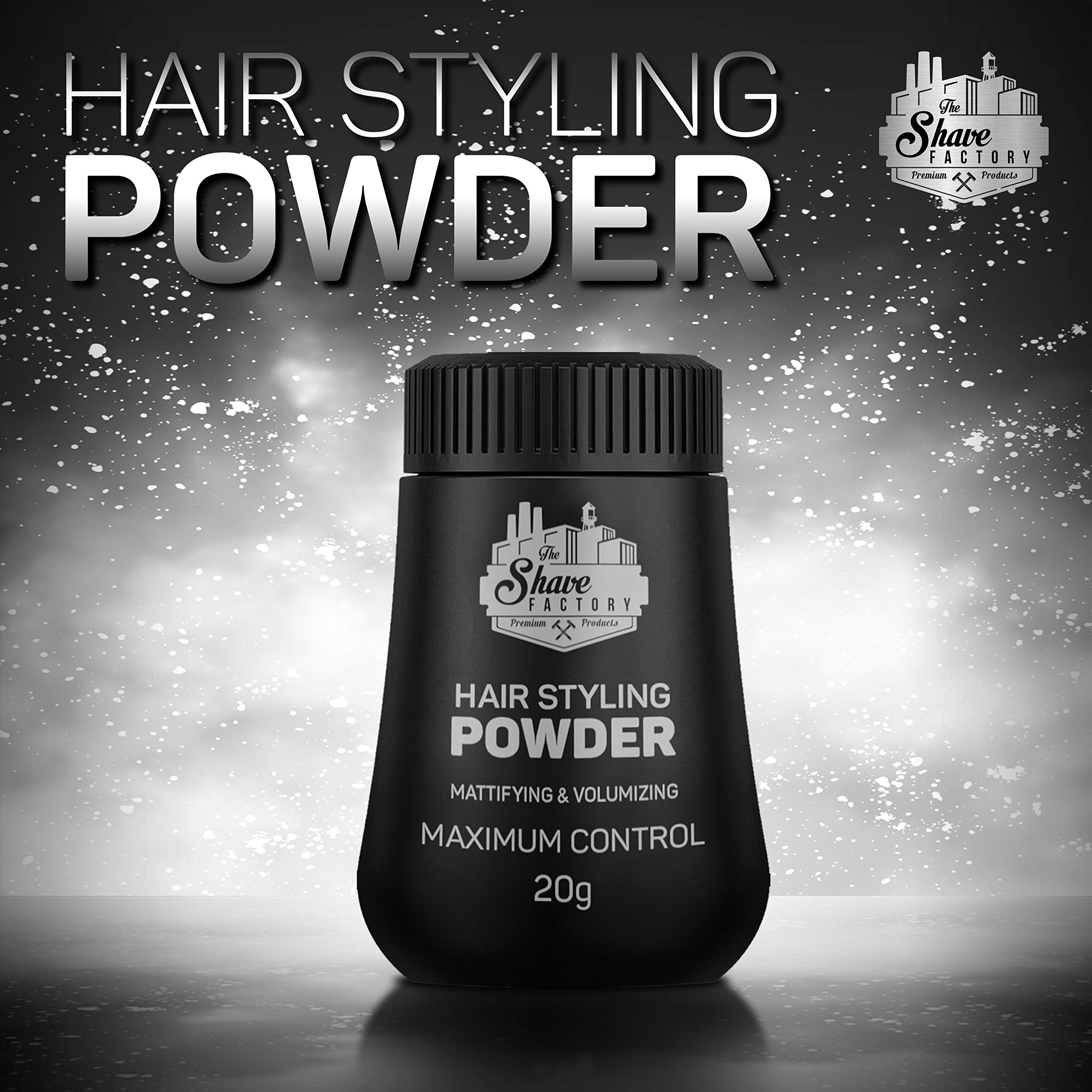the shave factory Hair Styling Powder 21gr. Mattifying&Volumizing Powder with Maximum Control-Elegant Design, Ease Of Use, Flexible and Long-Lasting Hold Product For Professional Barbers 20gr