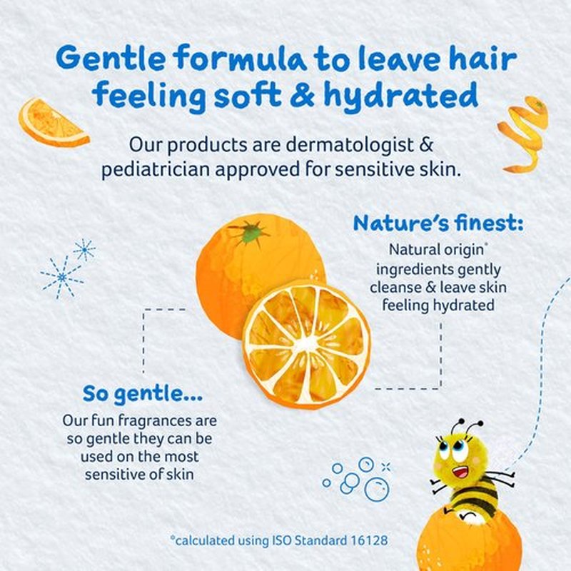 Childs Farm, Kids Hair & Body Wash for Dry, Sensitive Skin, Organic Sweet Orange, Gently Cleanses, Vegan, Cruelty-Free, 8.4 Fl Oz