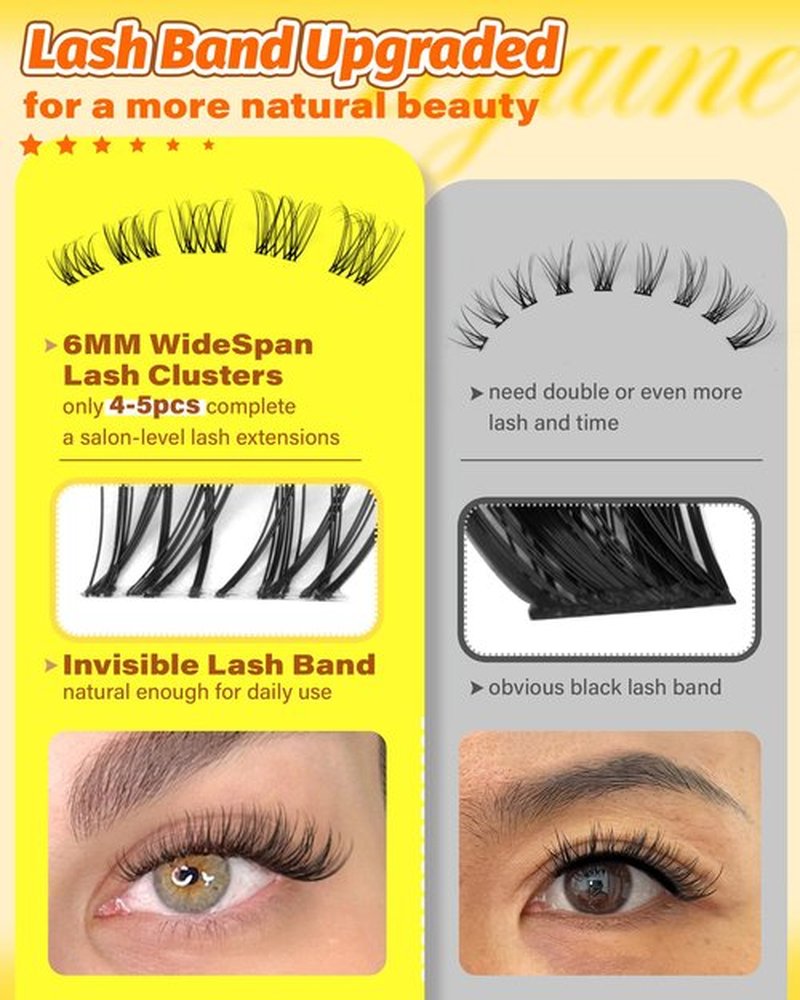 Natural Lash Clusters Clear Band Wispy Cluster Eyelash Extensions Fairy Eyelash Clusters For Daily Look Individual Lashes Natural Look 8-16MM 120Pcs by Zegaine