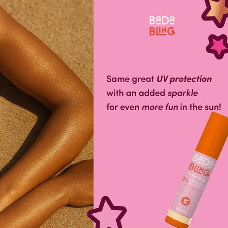 Bada Boom Bada Bling Shimmer Mineral Sunscreen Powder - SPF 50 Translucent Sparkle Brush-On