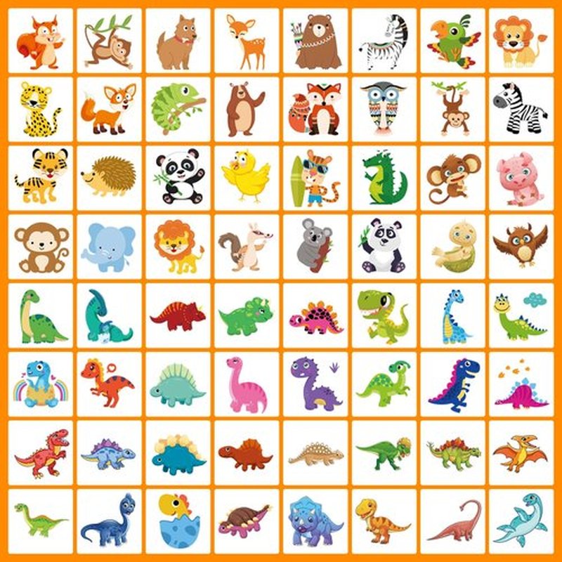 Individual Temporary Tattoos for Kids - 408 Pieces | Animals、Dinosaurs、Vehicles | Tattoos Stickers for Boys | Goody Bag Favor for Parties | Non-toxic、Skin-Safe*、Cosmetic-Grade