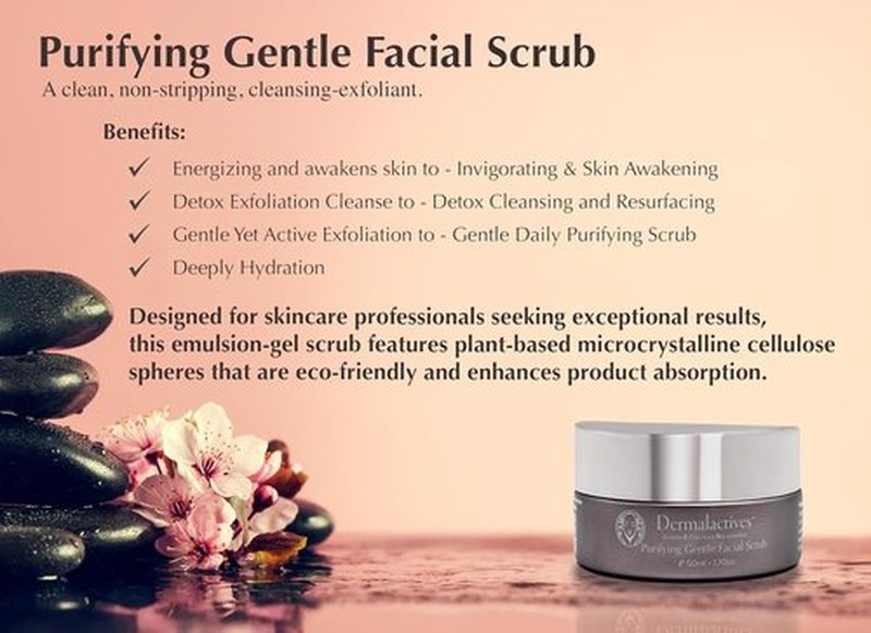 Dermalactives Purifying Facial Scrub - Gentle Exfoliation for Clear Skin | 4 oz