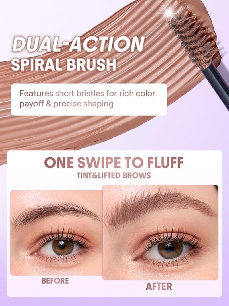 SheGlam Airy Tinted Brow Mousse - Highly Pigmented Eyebrow Gel for Shaping & Filling | Ash Pink