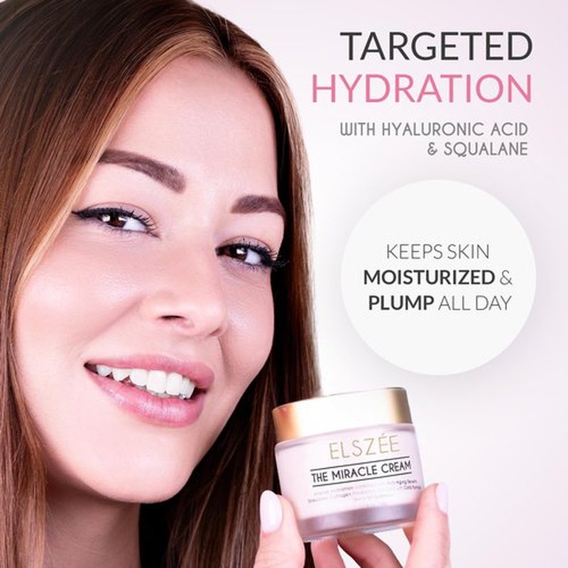 ELSZÉE The Miracle Cream - Anti-Aging Face & Neck Cream with Gold Particles | Intense Hydration & Wrinkle Repair | Plumping & Smoothing Formula for Luminous Skin | Luxury Skincare | 1.7 oz