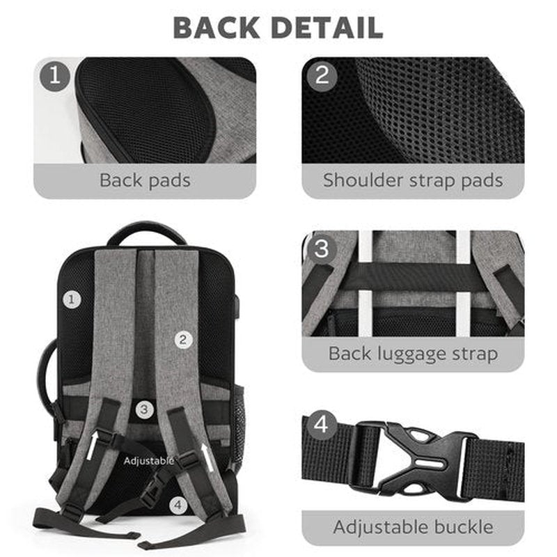 AUROTIER Barber Bag with Insulated Pocket, Portable Backpack for Clippers and Supplies, Travel Hairstylist Smart Bag with USB Charging Port, Water-resistant, Grey