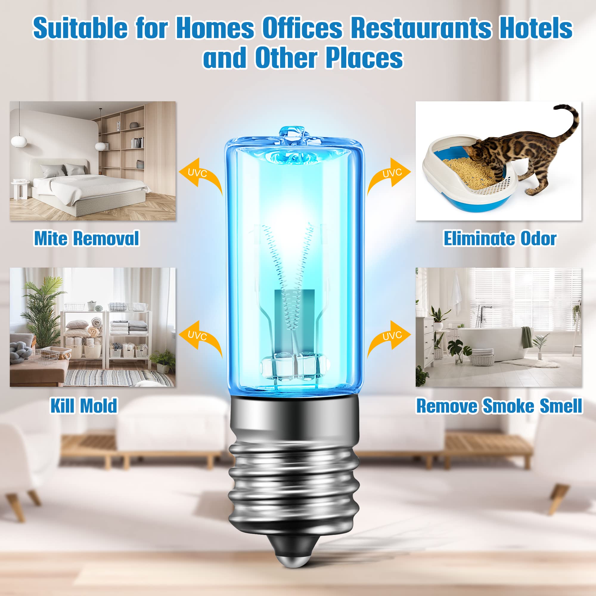 Qualirey 6 Pack LB1000 UVC Replacement Light Bulbs Compatible with GermGuardian GG1100W, GG1000, GG1100B, GG1000CA, LB-1000, GGH200, 661000CA Air Purifier 3W 10V UVC Lamp Bulb