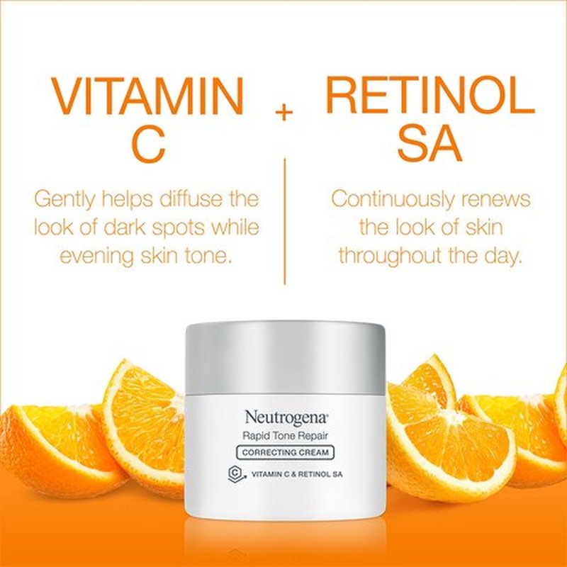 Neutrogena Rapid Tone Repair Retinol + Vitamin C Face Moisturizer, Dark Spot Corrector, Anti-Aging Face Cream for Even Tone 1.7 oz + Trial Size Hydro Boost Facial Cleanser, 0.5 fl. oz