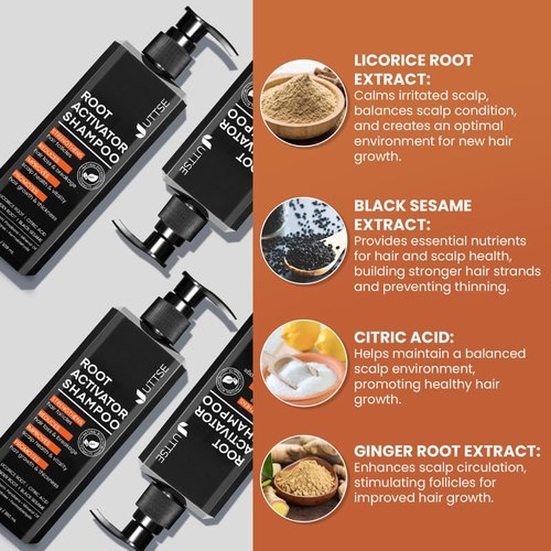 Root Activator Shampoo for Men: Hair Growth Shampoo for Hair Loss and Thinning Hair - 10.1 fl oz / 300 mL