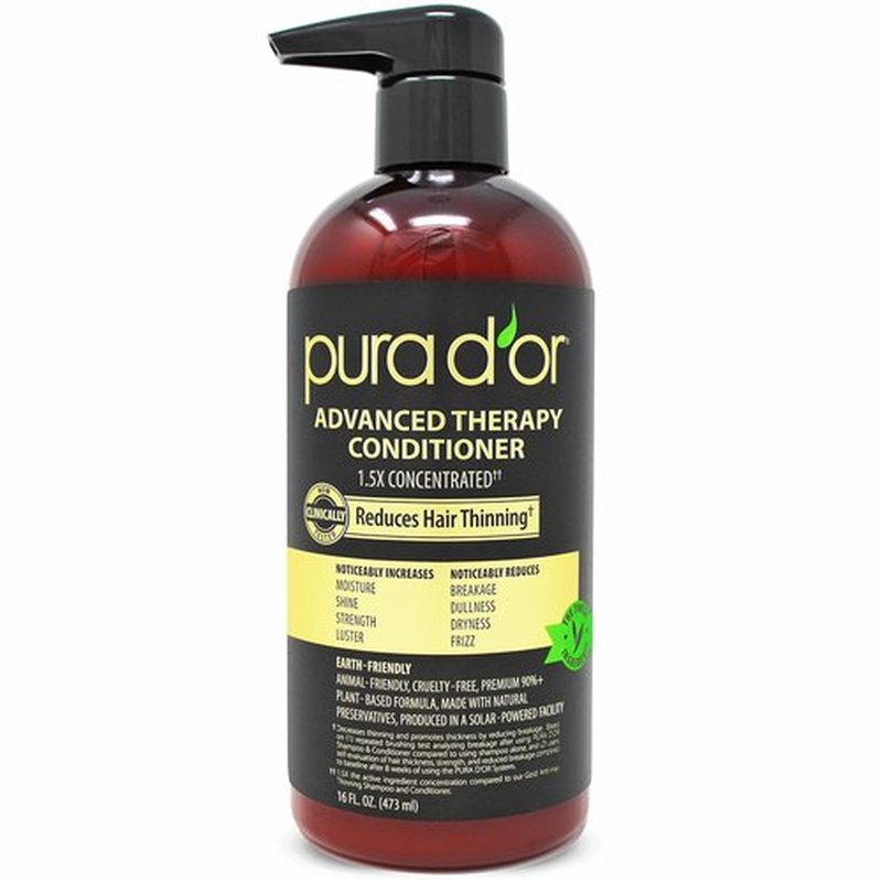 PURA D'OR Advanced Therapy Conditioner - Moisture, Strength & Volume Boost | 16oz, Sulfate-Free, Argan Oil & Biotin for All Hair Types