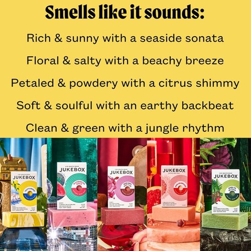JUKEBOX, Natural Bar Soap,Watermelon Disco, Born To Be Wil, Rose Hips Don't Lie, Pink Champagne,That's Limone,Cold Process,Bath Soap,No Harmful Ingredients,All Skin Types-by Dr. Squatch-4.5oz, 5 Pk