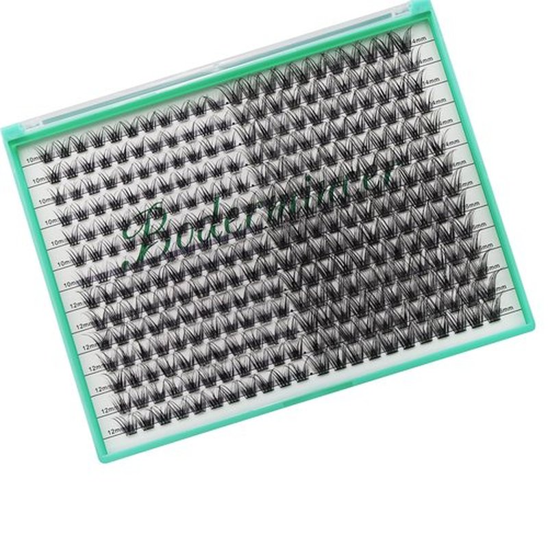 Bodermincer 308pcs XXXL Tray D Curl Cluster Lashes 10-12-14-16mm Mixed Length DIY Eyelashes Extension at Home (10-12-14-16mm Mixed)